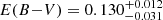 $ E(B{-}V) = 0.130^{+0.012}_{-0.031} $