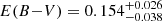$ E(B{-}V) = 0.154^{+0.026}_{-0.038} $