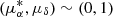$ (\mu_\alpha^*,\mu_\delta) \sim (0, 1) $