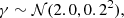 $$ \begin{aligned} \gamma&\sim \mathcal{N} (2.0, 0.2^2), \end{aligned} $$