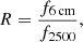 $$ \begin{aligned} R = \frac{f_{6\,\mathrm{cm}}}{f_{2500}}, \end{aligned} $$