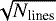 $\sqrt{N_{\textrm{lines}}}$