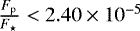 $\frac{F_{\textrm{p}}}{F_{\star}}<2.40\times10^{-5}$