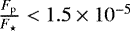 $\frac{F_{\textrm{p}}}{F_{\star}}<1.5\times10^{-5}$