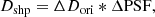 $$ \begin{aligned} D_{\rm shp}=\Delta D_{\rm ori}* \Delta \mathrm{PSF}, \end{aligned} $$