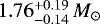 $1.76_{-0.14}^{+0.19}\,M_{\odot}$