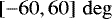 $\left[-60, 60\right]\,{\deg}$