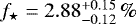 $f_{\star}=2.88^{+0.15}_{-0.12}\,\%$