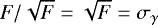 $F/\sqrt{F} = \sqrt{F} = \sigma_{\gamma}$