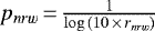 $p_{nrw}\,{=}\,\tfrac{1}{ \log{(10\,{\times}\,r_{nrw})}}$
