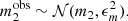 $$ \begin{aligned} m_2^{\mathrm{obs} }&\sim \mathcal{N} (m_2,\epsilon _m^2). \end{aligned} $$