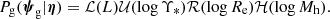 $$ \begin{aligned} P_{\rm g}(\boldsymbol{\psi }_{\rm g}|\boldsymbol{\eta }) = \mathcal{L} (L)\mathcal{U} (\log {\Upsilon _*})\mathcal{R} (\log {R_{\rm e}})\mathcal{H} (\log {M_{\rm h}}). \end{aligned} $$