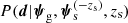 $ {P}({\boldsymbol{d}}|{\boldsymbol{\psi}_{\rm g}},{\boldsymbol{\psi}_{\rm s}^{(-z_{\rm s})}},{z_{\mathrm{s}}}) $