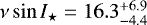 $\nu \sin I_{\star} = 16.3^{+6.9}_{-4.4}$
