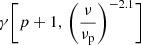 $ \gamma\bigg[p+1, \,\bigg(\frac{\nu}{\nu_{\mathrm{p}}}\bigg)^{-2.1}\bigg] $