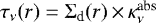 $\tau_{\nu}(r) = \Sigma_{\textrm{d}}(r)\,{\times}\, \kappa_{\nu}^{\textrm{abs}}$