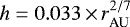 $h = 0.033\,{\times}\, r_{\textrm{AU}}^{2/7}$