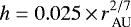 $h = 0.025 \,{\times}\, r_{\,\textrm{AU}}^{2/7}$