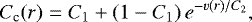 \begin{equation*}{C_{\textrm{c}}}(r)=C_1+(1-C_1) \, e^{-{{v}(r)}/{C_2}},\end{equation*}