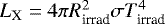 $L_{\textrm{X}}=4\pi R_{\textrm{irrad}}^2 \sigma T_{\textrm{irrad}}^4$