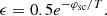 $$ \begin{aligned} \epsilon = 0.5 e^{-\varphi _{\rm sc}/T}. \end{aligned} $$