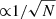 $ {\propto} 1/\sqrt{N} $