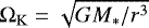 $\Omega_{\mathrm{K}} = \sqrt{G M_* / r^3}$