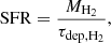 $$ \begin{aligned} \mathrm{SFR} = \frac{M_{\rm H_2}}{\tau _{\rm dep, H_2}}, \end{aligned} $$
