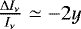 $\frac{\Delta I_{\nu}}{I_{\nu}}\simeq-2y$