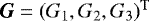 $\vec{G}=(G_1,G_2,G_3){}^{\textrm{T}}$