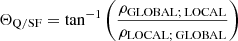 $$ \begin{aligned} \Theta _{\rm Q/SF} = \mathrm{tan}^{-1} \left(\frac{\rho _{\rm GLOBAL;\,LOCAL}}{\rho _{\rm LOCAL;\,GLOBAL}}\right) \end{aligned} $$