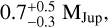 $0.7_{ - 0.3}^{ + 0.5}\,{{\text{M}}_{{\text{Jup}}}}$