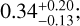 $0.34_{ - 0.13}^{ + 0.20}$
