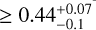 $\geqslant 0.44_{ - 0.1}^{ + 0.07}\,{{\text{M}}_{{\text{Jup}}}}$