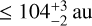 $\leqslant 104_{ - 2}^{ + 3}\,{\text{au}}$