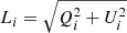 $ L_i = \sqrt{Q_i^2+U_i^2} $