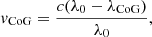 $$ \begin{aligned} { v}_{\rm CoG} = \frac{c (\lambda _0-\lambda _{\rm CoG})}{\lambda _0}, \end{aligned} $$