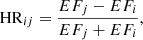 $$ \begin{aligned} \mathrm{HR}_{ij} = \frac{EF_j - EF_i}{EF_j + EF_i}, \end{aligned} $$