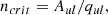 $$ \begin{aligned} n_{crit} = A_{ul} /q_{ul} ,\end{aligned} $$