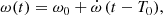 $$ \begin{aligned} \omega (t) = \omega _0 + \dot{\omega }\,(t - T_0), \end{aligned} $$