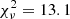 $ \chi^2_\nu = 13.1 $