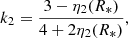 $$ \begin{aligned} k_2 = \frac{3-\eta _2(R_*)}{4+2\eta _2(R_*)}, \end{aligned} $$