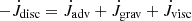 $ -\dot{J}_{\mathrm{disc}} = \dot{J}_{\mathrm{adv}} + \dot{J}_{\mathrm{grav}} + \dot{J}_{\mathrm{visc}} $