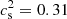 $ c_{\rm s}^2 = 0.31 $