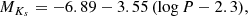 $$ \begin{aligned} M_{K_{s}} = - 6.89 - 3.55\,(\log P - 2.3), \end{aligned} $$