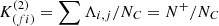 $ K^{(2)}_{(fi)} = \sum \Lambda_{i,j}/N_C = N^+/N_C $