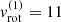 $ {v}_{\mathrm{rot}}^{\mathrm{(1)}}=11 $