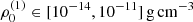 $ \rho_0^{\rm (1)} \in [10^{-14}, 10^{-11}]\,{\rm g}\,{\rm cm}^{-3} $