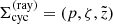 $ \Sigma_{\mathrm{cyc}}^{(\mathrm{ray})} = \left(p,\zeta,\tilde{z} \right) $