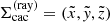 $ \Sigma_{\mathrm{cac}}^{(\mathrm{ray})} = \left(\tilde{x},\tilde{\mathit{y}},\tilde{z} \right) $